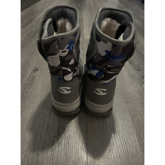 HOBIBEAR Youth Boys US Size 2 Snow Boots Waterproof Anti-Slip Gray AW3771 - Picture 5 of 7